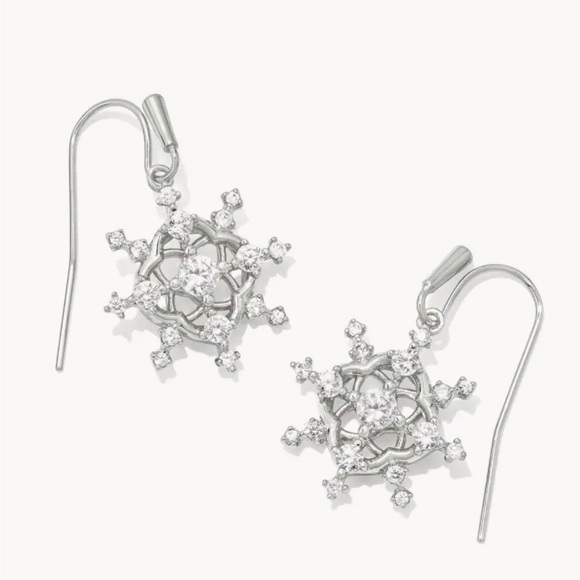 Kendra Scott Snowflake Crystal Drop Earrings - Picture 1 of 5